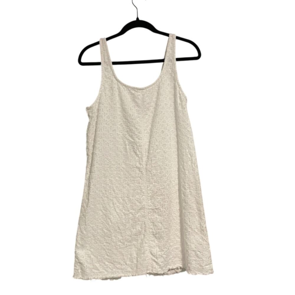 Rag & Bone White Tweed Mini Dress Denim Kimmie Raw Hem Coastal Indie -Small - Picture 3 of 8